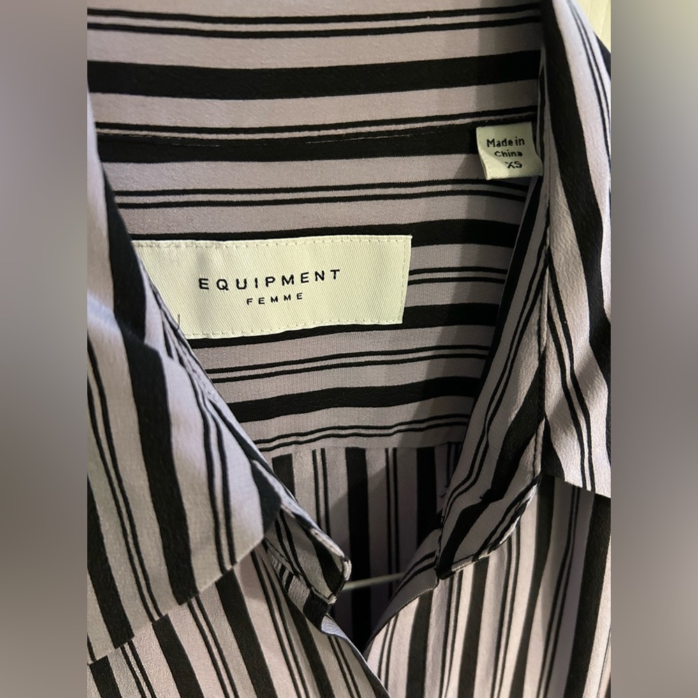 Equipment Femme Etienna Stripe Silk Shirt Dress Women’s Size XS/S - Picture 6 of 8